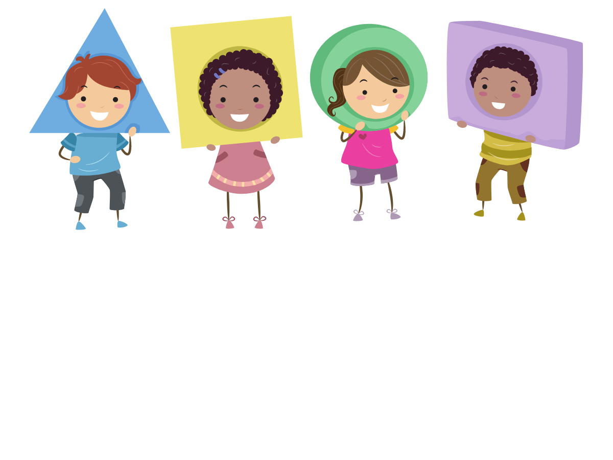 kids holding shapes