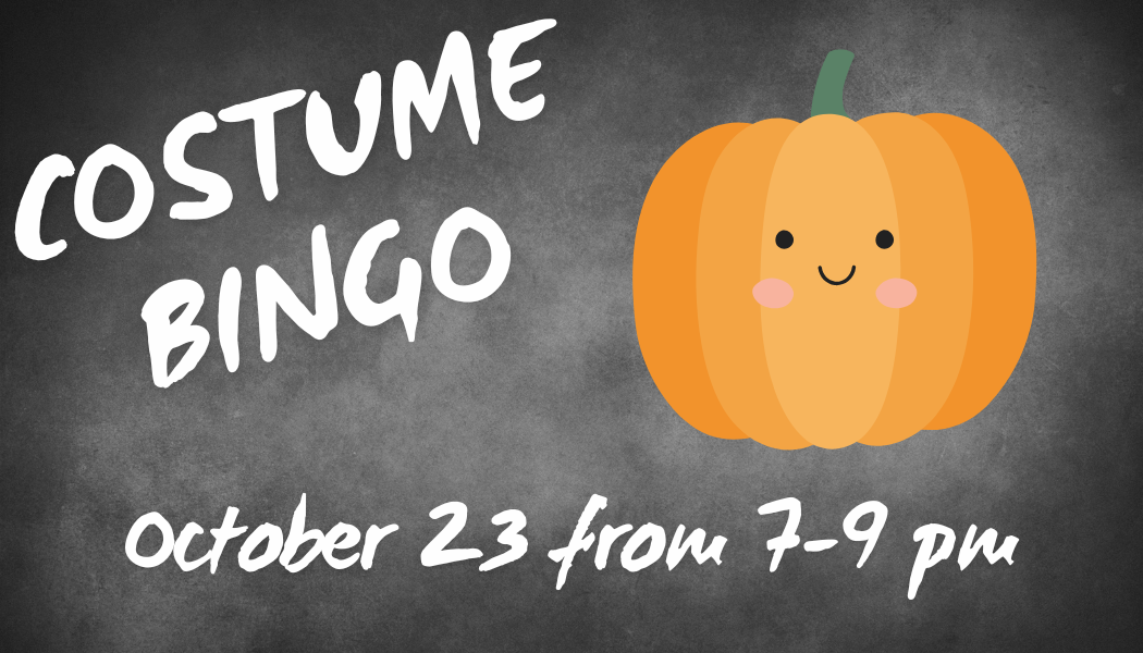 pumpkin with a costume bingo title