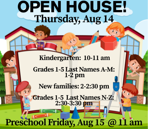 school with open house text