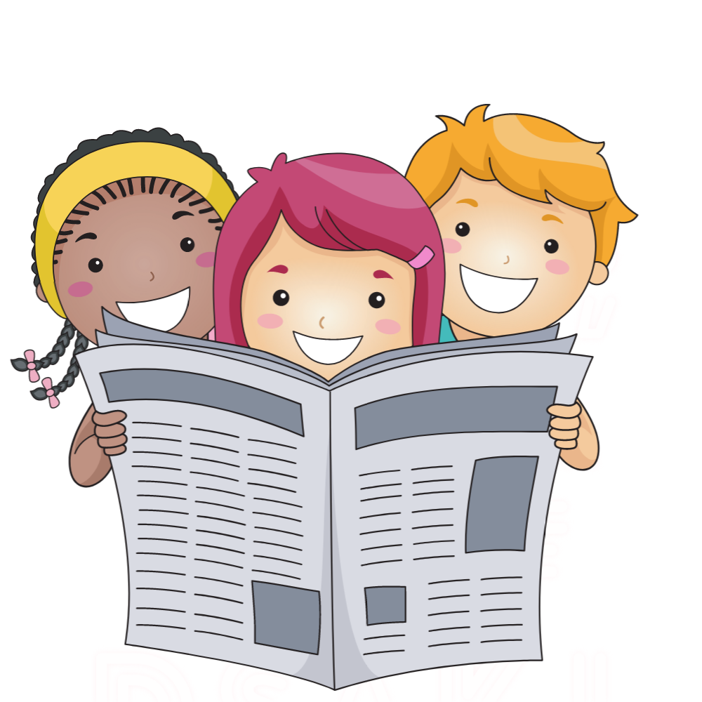 kids reading a newspaper